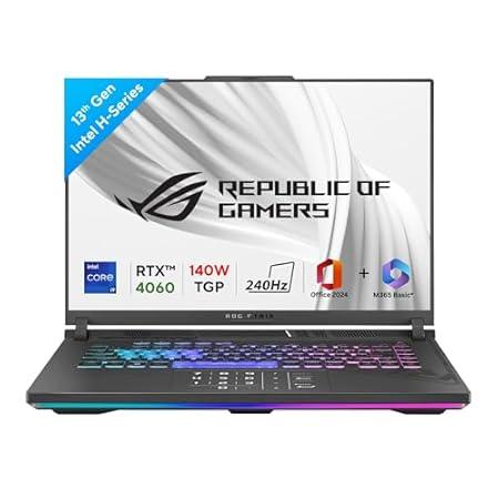 (Refurbished) ASUS ROG Strix G16 13th Gen,Intel Core i9-13980HX Gaming Laptop(NVIDIA RTX 4060-8GB/140W TGP/16GB/1TB/QHD+/16"/240Hz/Windows 11/M365 Basic (1Year)*/Office Home 2024/Eclipse Gray/2.50 Kg)G614JV-N4242WS